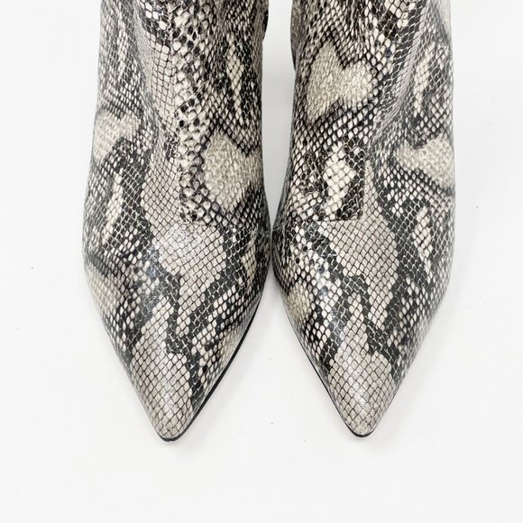 Office Womens London Gray Reptile Print Vegan Leather Side Zip Heel Boots Size 8 - Picture 4 of 11